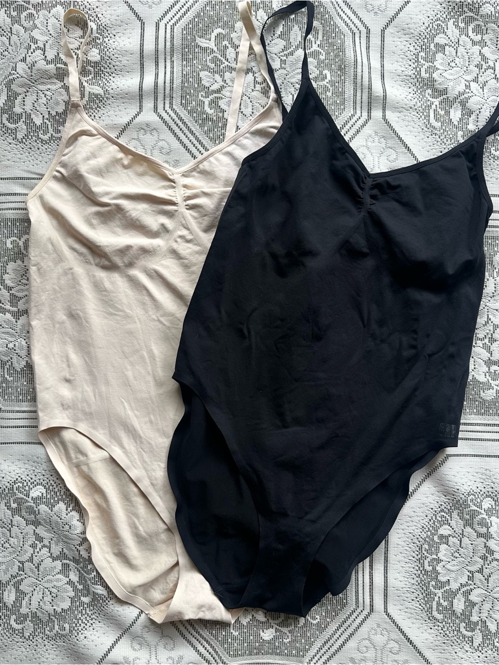 Bundle of Gap Body Shaping Bodysuits in Cream and Black